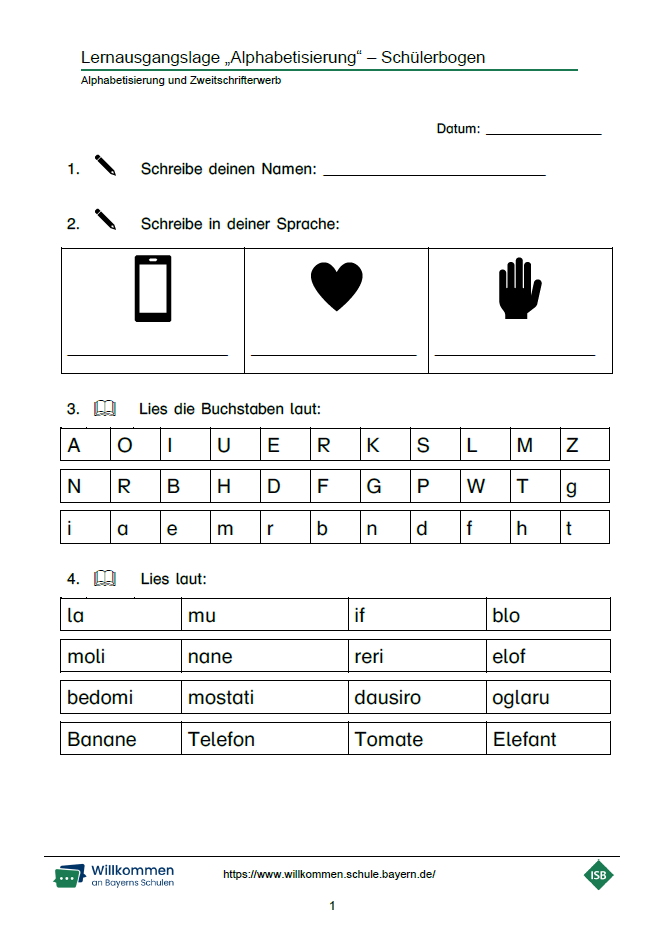 Schülerbogen - Vorschau